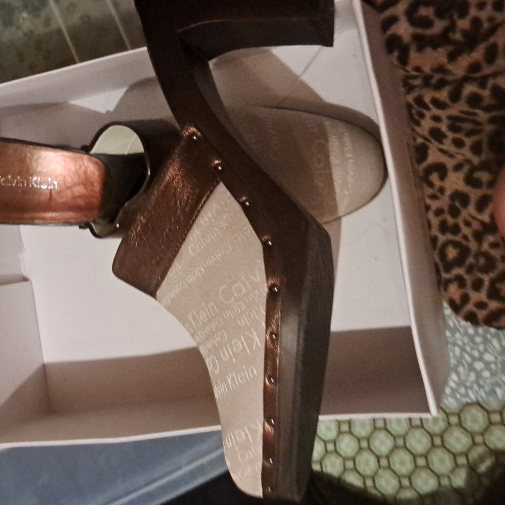 Calvin Klein Women's Bronze Studded Mules